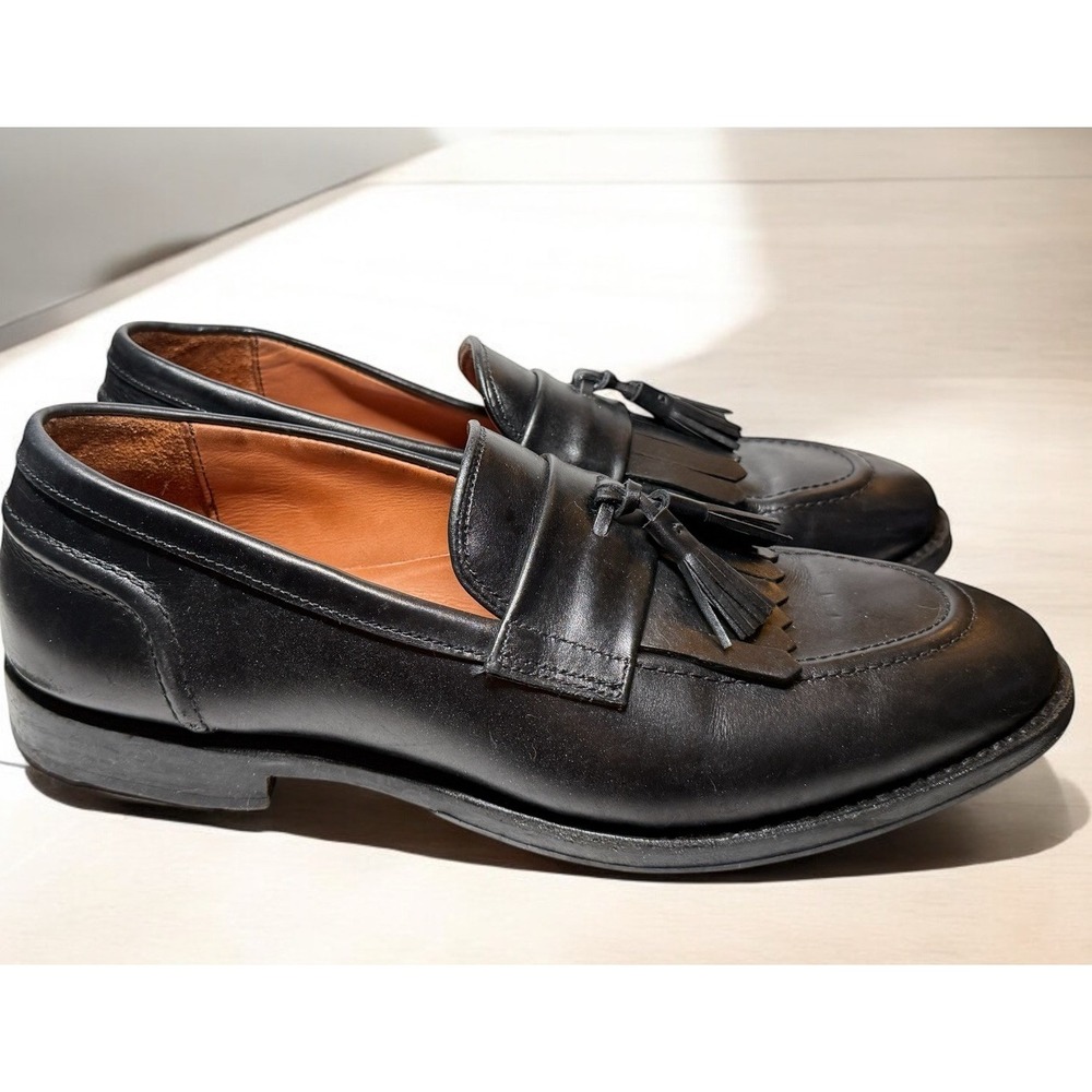 Allen Edmonds Newport Black Mens US 10.5 D Leather USA Kiltie Tassel Loafers EUC - Picture 3 of 12